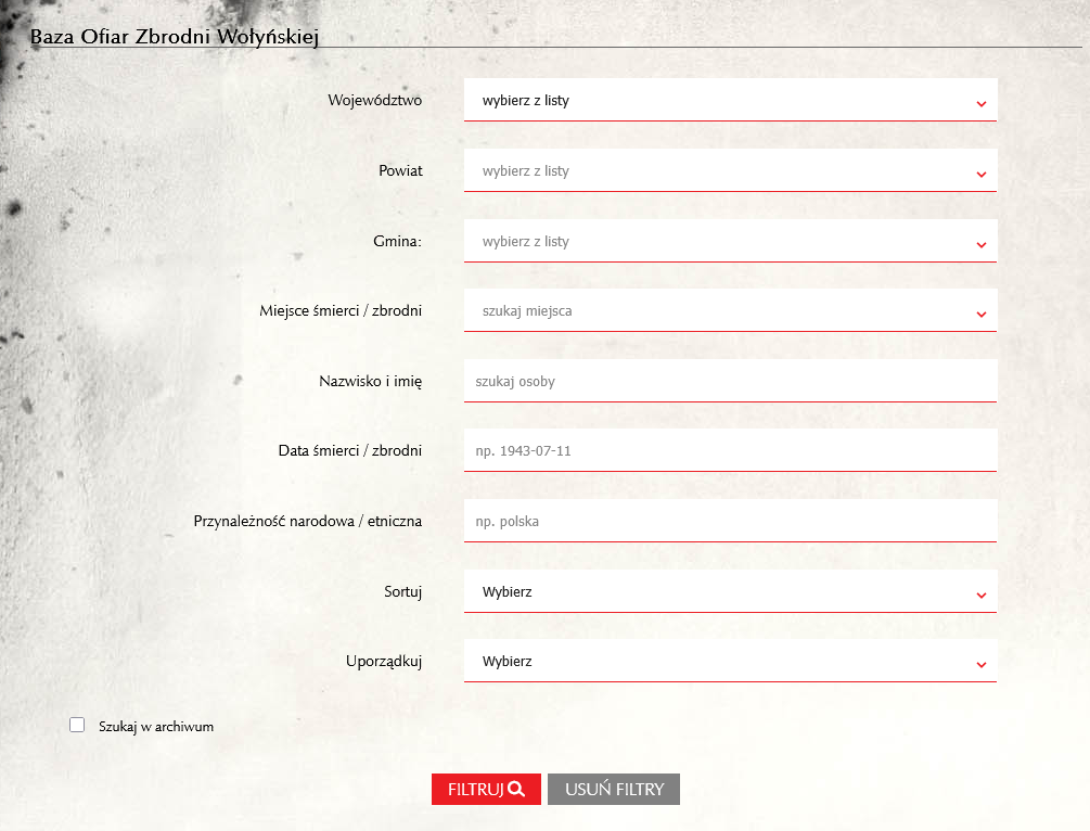Baza Ofiar Zbrodni Wołyńskiej